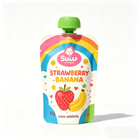 Pochettes à bec verseur recyclables et étanches pour jus de fruits, emballage refermable pour aliments pour bébés avec bouchon facile à presser