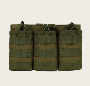 Pochette tactique quadruple pour chargeurs, panneau frontal, déploiement rapide, Molle, pochette à chargement ouvert pour quatre chargeurs - Product Image 3