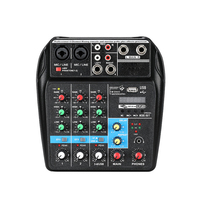 Table de mixage audio DJ professionnelle mini 4 canaux noire légère, portable, nouveau style, fourniture d'usine pour la musique et l'éclairage vidéo