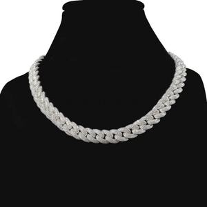 Custom Gold Plated 925 Sterling Silver 15mm Wide Lab Diamond Cuban Link Chain for Party & Gift Iced Out <b>Moissanite</b> <b>Necklace</b> - Product Image 1