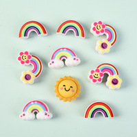 Perles en silicone rondes 3D arc-en-ciel nuages soleil colorées en gros pour la fabrication artisanale DIY