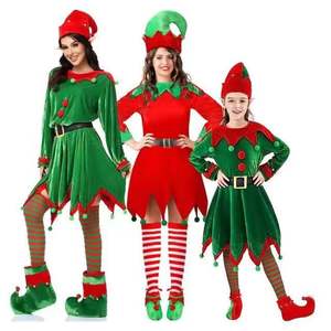 Conjunto de árbol de Navidad verde al por mayor para niños, paquete familiar, traje de padre e hijo, <span class=keywords><strong>disfraz</strong></span> de <span class=keywords><strong>elfo</strong></span> verde para niños, <span class=keywords><strong>disfraz</strong></span> de Navidad para escenario - Product Image 1
