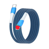 Pd27W/65W kabel Data pengisi daya, kepang cepat jaket nilon 3A untuk ponsel Apple dan Android 5V3A kabel pengisian cepat