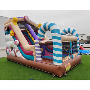 Toboggan gonflable commercial certifié CE pour enfants, en PVC robuste, thème Candy Land, écologique, garantie 3 ans, 5-10 passagers - Product Image 4