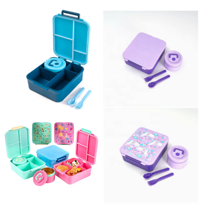 Contenitore per Pasti Scolastici Classico in PP con Ciotola, Cucchiaio e Forchetta, Senza BPA, Lonchera con Disegni Cartoon - Product Image 1