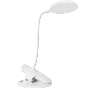 Lampu Meja LED Ayunan Portabel dengan Penjepit Lampu Baca Dapat Diredupkan Lampu Meja Clip-On Lampu Meja USB untuk Belajar
