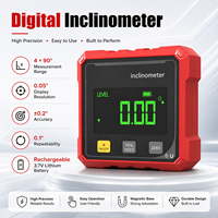 Inclinometer Digital Presisi Tinggi 4x90 dengan Laser Pengukur Sudut, Basis Magnetik, dan Pengisi Daya Ulang untuk Pekerjaan Kayu