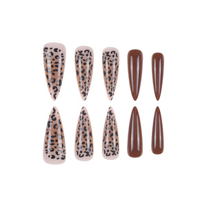 Adhesivo con Patrón de Leopardo en Color Marrón, Especialmente Diseñado para Fijar <span class=keywords><strong>Uñas</strong></span> Finas y Puntiagudas - Product Image 6