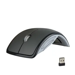 Zd-01 New Folding Mouse 2.4Ghz Arc Optical ABS Wireless Rechargeable Mouse With Usb Receiver For Notebook