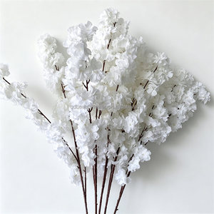 Fleurs de <span class=keywords><strong>cerisier</strong></span> artificielles L-220 abordables, <span class=keywords><strong>en</strong></span> soie, blanches, réalistes, style Sakura japonais, pour décoration de mariage, maison, Noël, <span class=keywords><strong>en</strong></span> gros - Product Image 4