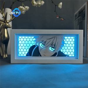 กรอบไม้ลายการ์ตูนโจโจ้ วันพีซ ลูฟี่ ตัดด้วยเลเซอร์ สำหรับตกแต่งห้อง พร้อมไฟ LED แบบตั้งโต๊ะ - Product Image 5
