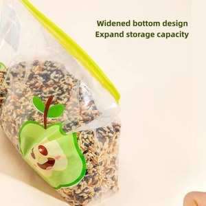 Food Grade Pe Double Zipper <b>Bag</b> With White Block food fruits Storage <b>Packaging</b> <b>Bag</b> - Product Image 2