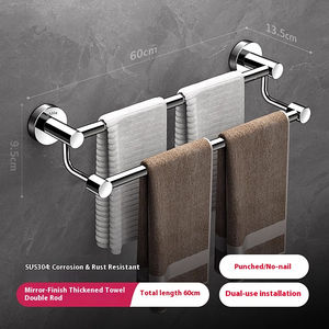 Estante de Baño Esquinero de Acero de Doble Nivel de Alta Calidad, Diseño Moderno, Montado en la Pared, Impermeable, para Uso en Hoteles y Apartamentos, 60 cm - Product Image 6