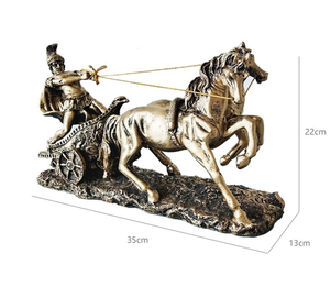Prezzo di fabbrica materiale in resina arredamento per la casa scultura in bronzo artigianato in resina romana carro finto rame - Product Image 6
