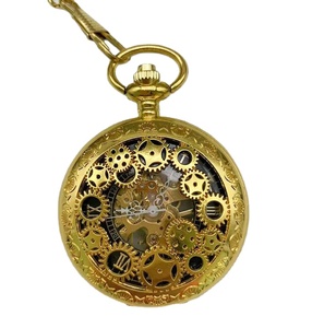 <span class=keywords><strong>Montre</strong></span> de poche mécanique rétro romaine en bronze creux avec chaîne de clés - Product Image 2