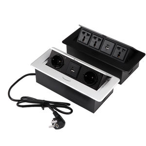 เต้าเสียบปลั๊กไฟอเนกประสงค์3ช่องพร้อมพอร์ตชาร์จ USB ซิงค์อัลลอยด์อเนกประสงค์ซ็อกเก็ตไฟฟ้าป๊อปอัพตั้งโต๊ะสำหรับสำนักงาน - Product Image 6