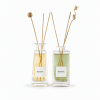 Flacon diffuseur de parfum en verre vide de 100 ml, forme trapézoïdale carrée, emballage personnalisé avec marquage à chaud