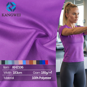 Tela Interlock Deportiva Transpirable y Absorbente <span class=keywords><strong>de</strong></span> Humedad, 180 g/m², 100% Poliéster, para Camisetas Deportivas - Product Image 1
