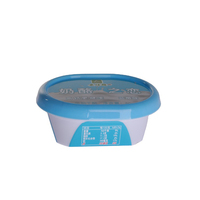 Gobelet en plastique PP de haute qualité avec étiquette IML intégrée, forme et taille personnalisées, idéal pour l'emballage de fromage et de beurre.