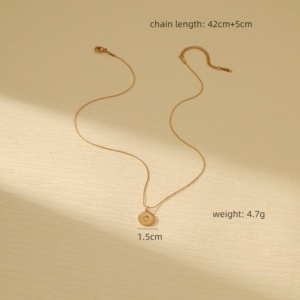 Collana pendente cuore amore semplice classico impermeabile placcato oro gioielli di moda per le donne - Product Image 2
