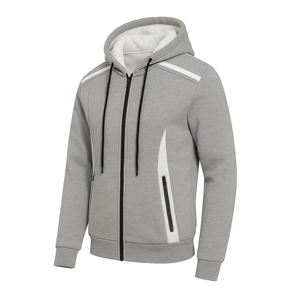 Sudadera con Capucha y Cremallera para Hombre, Forro Polar Sherpa, Poliéster/Algodón, Ecológica, Antiarrugas, Venta al Por Mayor, OEM - Product Image 1