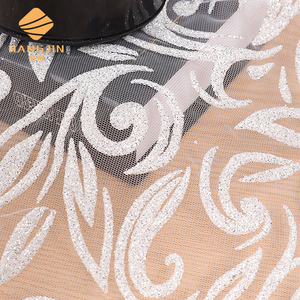 Bridal Glitter Tulle Lưới Luxury Trắng Wedding Vải <span class=keywords><strong>3D</strong></span> Glitter Foam Tulle Ren - Product Image 5