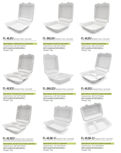 FULING Contenant alimentaire à clapet de 9 pouces en bagasse de canne à sucre, compostable, sans PFAS, <span class=keywords><strong>jetable</strong></span> et biodégradable - Product Image 5