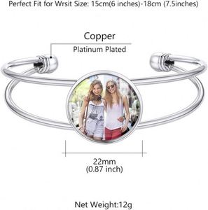 Collier et bracelet en forme de cœur, en alliage de zinc, faits à la main, argentés, modernes, pour sublimation par transfert thermique, cadeau promotionnel, souvenir de mariage - Product Image 4