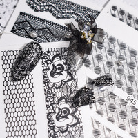 Autocollants 3D pour ongles TSZS, nouveau style, motif floral en dentelle, non toxiques, autocollants de transfert adhésifs pour la décoration des ongles DIY