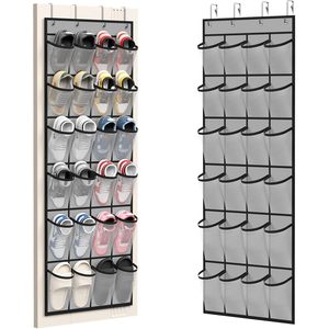Over The Door <b>Shoe</b> Organizer 24 Mesh Pockets Hanging <b>Shoe</b> <b>Rack</b> For Men Women Grey - Product Image 3