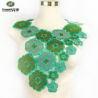 Offre Spéciale Strass Fleur Broderie Col Cou Dentelle Applique pour Robe Africaine DIY