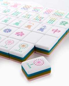 Juego de Fichas de Mahjong Americanas de Acrílico Rosa Bebé de Lujo Personalizado, Tablero de Mahjong Eléctrico Plegable Portátil Moderno - Product Image 3