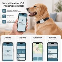 Mini traceur GPS étanche pour animaux de compagnie, dispositif anti-perte, localisateur en plastique compatible iOS Apple, alarmes de suivi