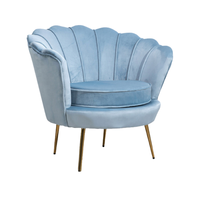 Fauteuil de salon moderne en velours avec pieds dorés, fauteuil d'appoint rembourré rose en forme de coquille