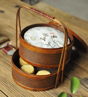 Panier de pique-nique en rotin artisan-Fourre-tout rond laqué tissé à la main pour les sorties à la plage et les visites de marchés fermiers