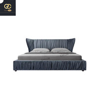 Nouvel ensemble de chambre à coucher pour lit double en cuir de luxe italien Design et lit king-size créatif