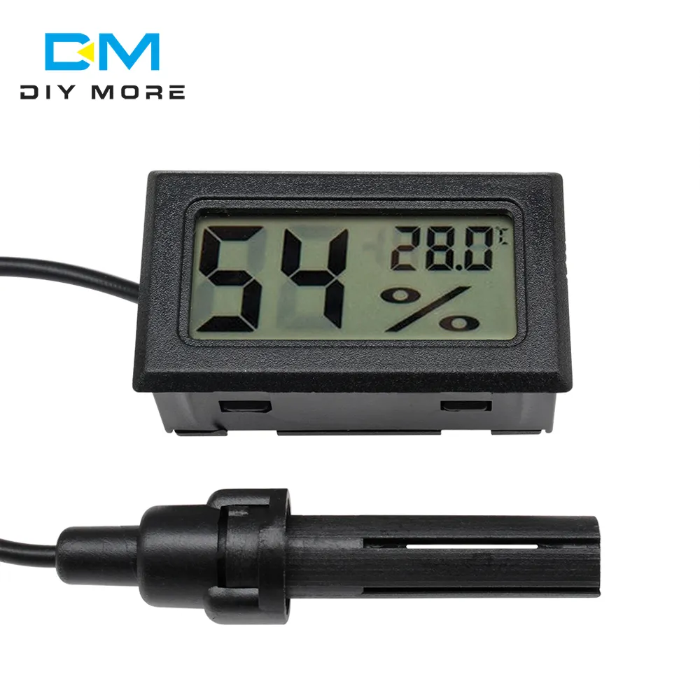 Professional Mini Probe Digital LCD เครื่องวัดอุณหภูมิความชื้นความชื้นความชื้นในร่มจอแสดงผล