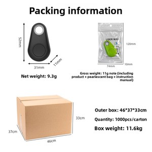 Localizador Bluetooth Inteligente Antipérdida Multiplataforma con Recordatorio de Forma de Gota de Agua, Búsqueda Bidireccional para Llaves, Cartera, Mascotas - Product Image 1
