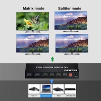 Xput Nouveau Design Haute Vitesse 4K 3D 1080P HDMI Vidéo Matrice Commutateur 4x2 4 en 2 Sorties hdmi Commutateur Splitter Box avec Edid