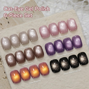 คริสตัลแคทอาย ซีรีส์ เจลทาเล็บ 6 สี รุ่นใหม่ ปี 2025 สีลาเต้ประกายวิบวับ สีฮิตสำหรับตกแต่งเล็บ - Product Image 3