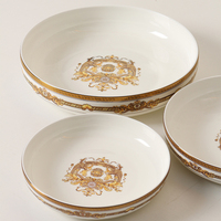 Fournitures chinoises : Ensemble de 12 assiettes à dîner en porcelaine fine de luxe, écologiques, pour restaurants, MOQ 100 pièces