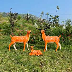 Tùy Chỉnh Lớn Thực Tế Sợi Thủy Tinh Hươu Bức Tượng Điêu Khắc Động Vật Mô Phỏng Cho Công Viên Vườn Trang Trí Nhựa Thủ Công - Product Image 2