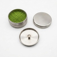 Kits de matcha personnalisés, boîte à matcha en acier inoxydable, double couvercle hermétique, récipient de stockage en métal