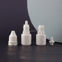 Flacon compte-gouttes pour les yeux en plastique HDPE PE médical, blanc laiteux opaque, 3 ml, 5 ml, avec bouchon anti-effraction, anneau de sécurité, embout court et épais