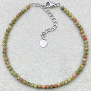 Faceted Unakite <b>Bracelet</b> Dainty Gemstone Jewelry Micro Faceted Beads Crystal <b>Bracelet</b> Minimalist Jewelry Tiny Gemstone <b>Bracelet</b> - Product Image 6