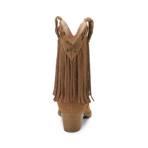 <span class=keywords><strong>Botas</strong></span> Vaqueras de Mujer Estilo Occidental, de Ante Sintético <span class=keywords><strong>con</strong></span> Flecos, Media Caña, Punta en Pico, <span class=keywords><strong>con</strong></span> <span class=keywords><strong>Cordones</strong></span> y Adornos, Cómodas para Verano, Otoño/Invierno - Product Image 4