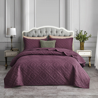Literie matelassée de luxe bordeaux à motif géométrique ultrasonique, température constante, couleur personnalisée, pour usage moderne