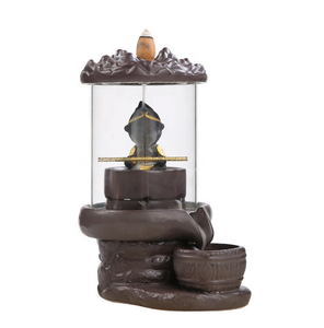 Quemador de incienso de cerámica de arena púrpura con cubierta acrílica de mono fumador de 13.5*9.5*18.3cm, diseño <span class=keywords><strong>Regreso</strong></span> del Rey Mono - Product Image 1