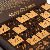 Boîte de calendrier de l'avent de Noël personnalisée de 24 jours, emballage cadeau rigide de qualité supérieure en gros pour les friandises de Noël, les chocolats, les macarons