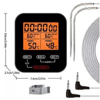 Termometer Digital Oven daging barbekyu, pemeriksaan ganda baca cepat profesional dengan lampu latar kunci sentuh memanggang makanan dapur rumah tangga